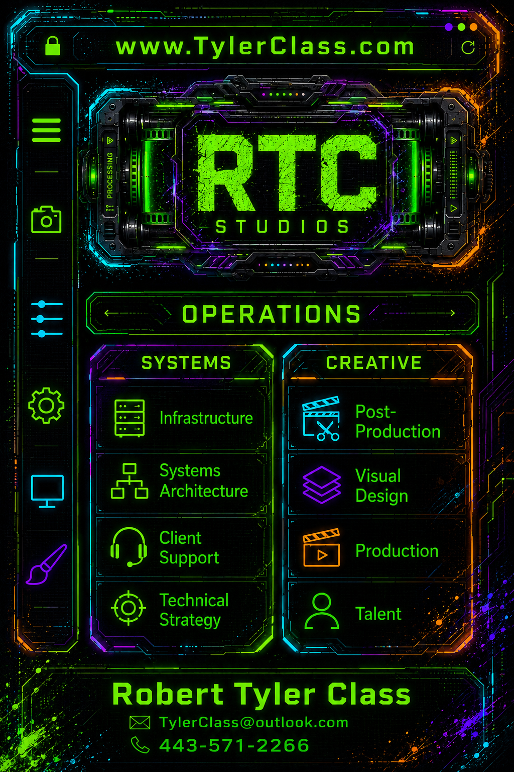 RTC Studios business card